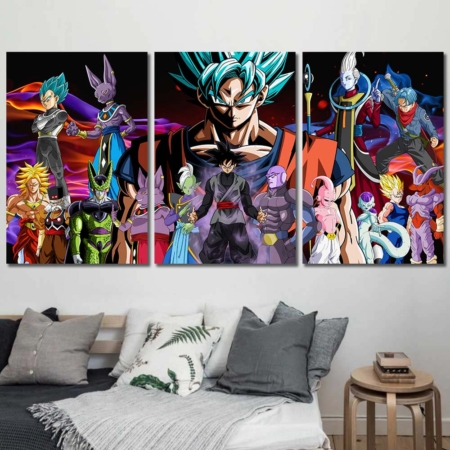 Wall Decor Over Fireplace Dragon Ball Super Gtl Son Goku Vegeta Cell 3pcs Regular DB7C028