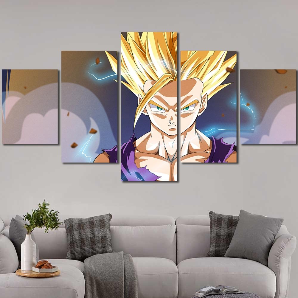 Wall Decor 1 Pc Dragon Ball Z Super Saiyan 2 Gohan Green Eyes Blonde Angry 5pcs Diamond DB7C076