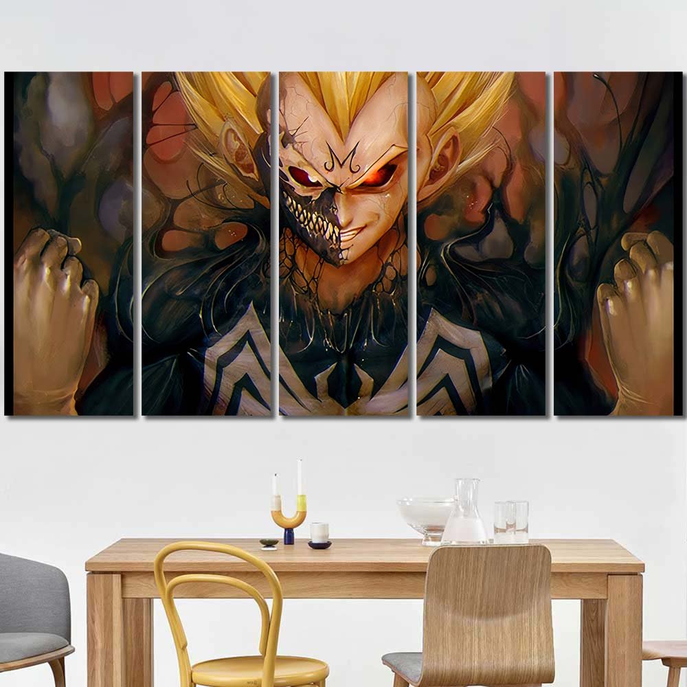 Wall Decor 5 Panels Venom Dragon Ball Z Super Saiyan Vegeta Wizyakuza 5pcs Regular DB7C079