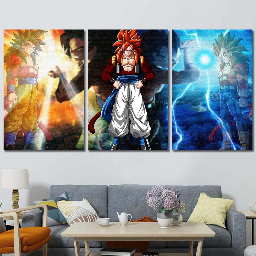 Wall Decor To Cover Holes Dragon Ball Gt Gogeta Son Goku Vegeta Super Saiyan 3pcs Regular DB7C090