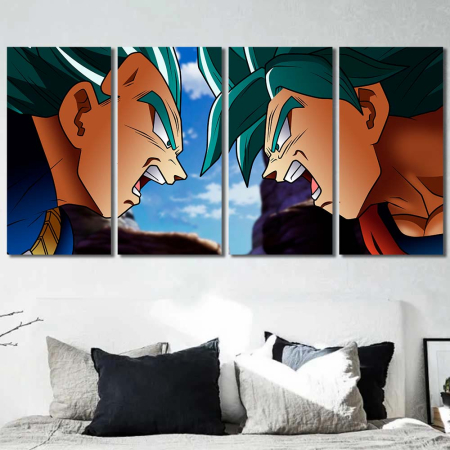 Enormous Wall Decor Son Goku Vegeta Dragon Ball Super Saiyan Blue 4pcs Regular DB7C112