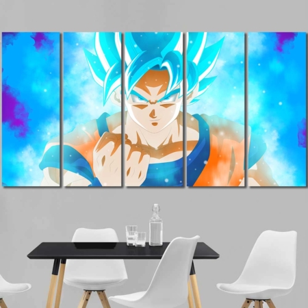 Walldecor Above Bed Son Goku Super Saiyajin Blue Dragon Ball 5pcs Regular DB7C164