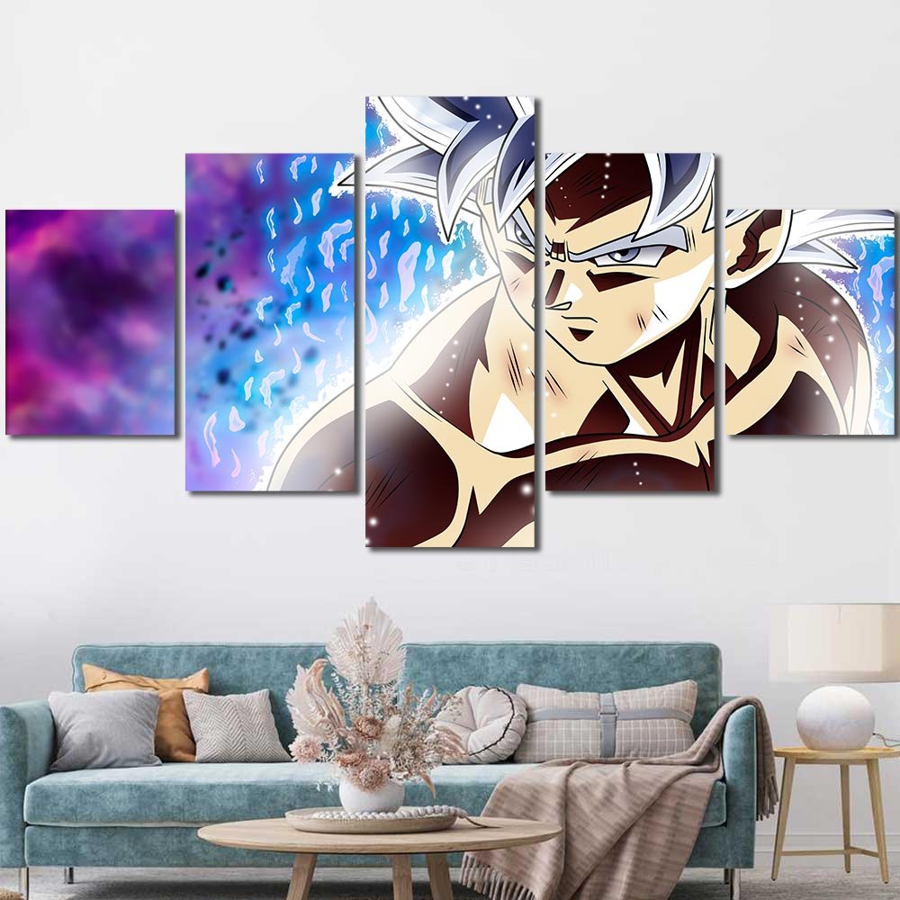 Wall Decor Print Dragon Ball Super Ultra Instinct Son Goku 5pcs Diamond DB7C168