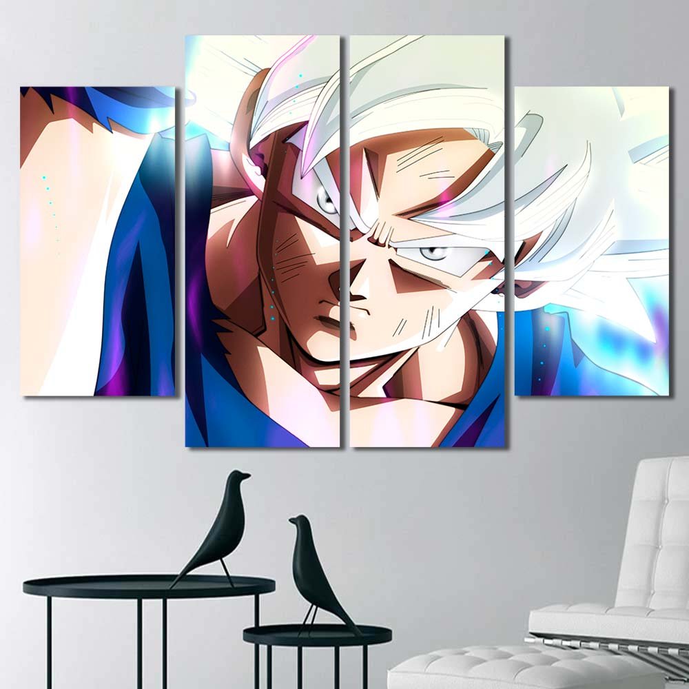 Wall Decor Oversize Dragon Ball Super Ultra Instinct Son Goku 4pcs Diamond DB7C223