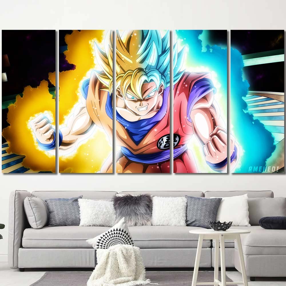 Walldecor Multi Panels Dragon Ball Super Son Goku Orange 5pcs Regular DB7C233