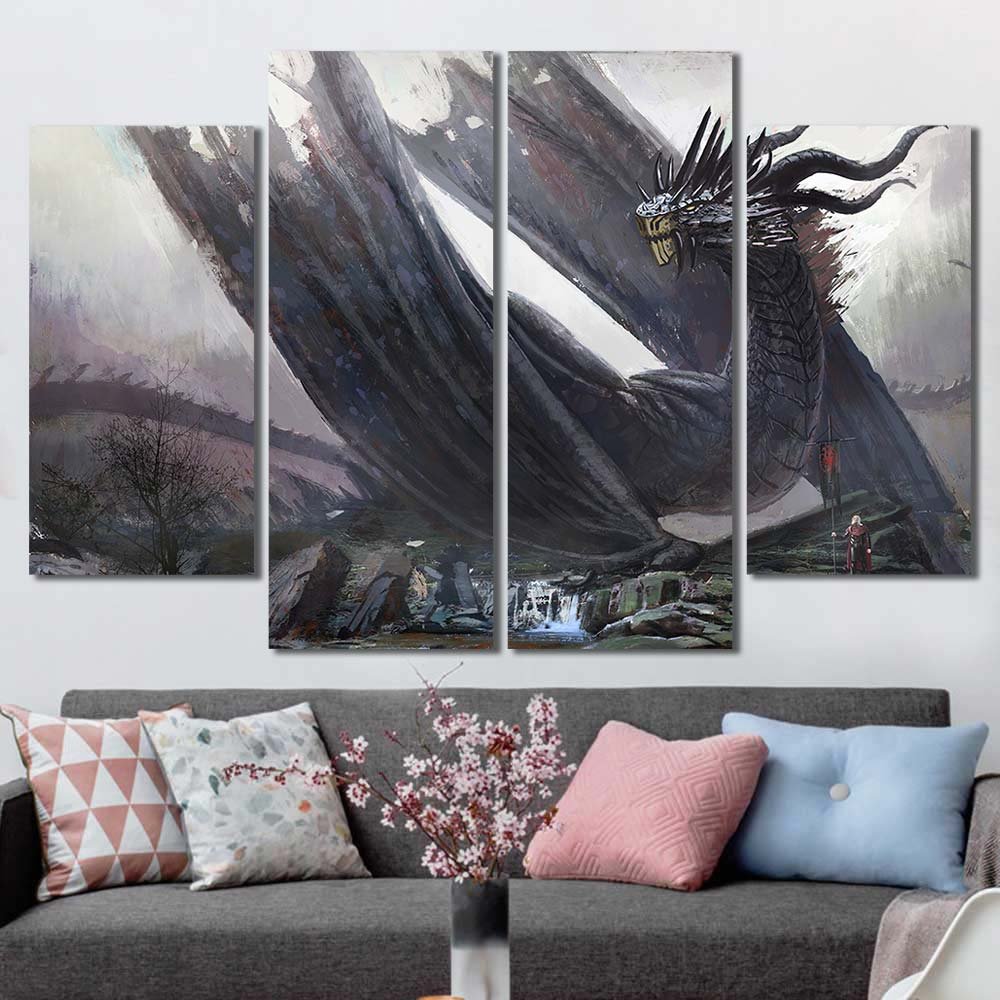 Guest Room Walldecor Dragon Game Of Thrones House Targaryen 4pcs Diamond GT7C004