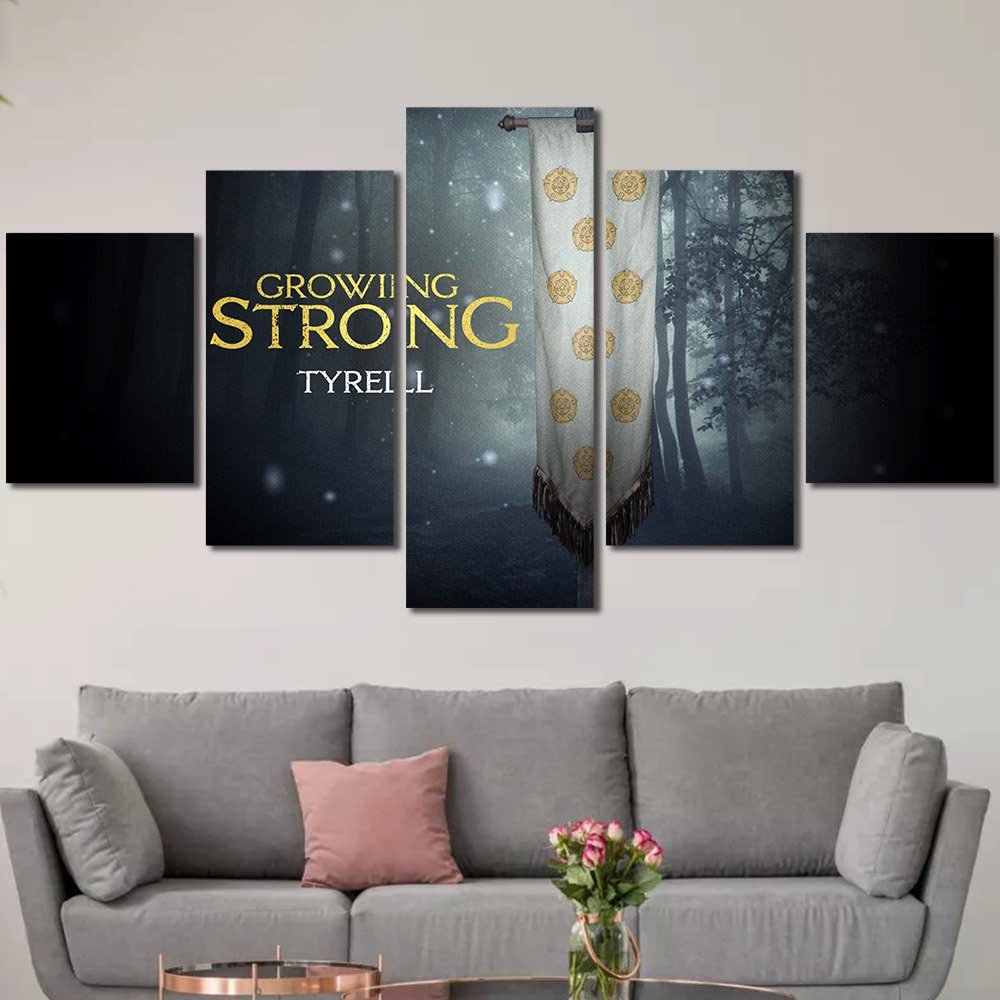 Game Of Thrones Playroom Walldecor House Tyrell Sigils Text 5pcs Diamond GT7C040