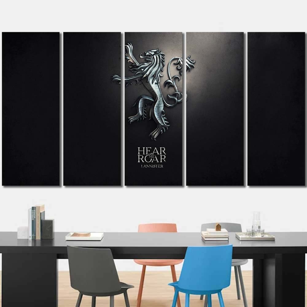 Staircase Wall Decor Art Game Of Thrones Song Of Ice And Fire House Lannister Sigils 5pcs Regular GT7C058
