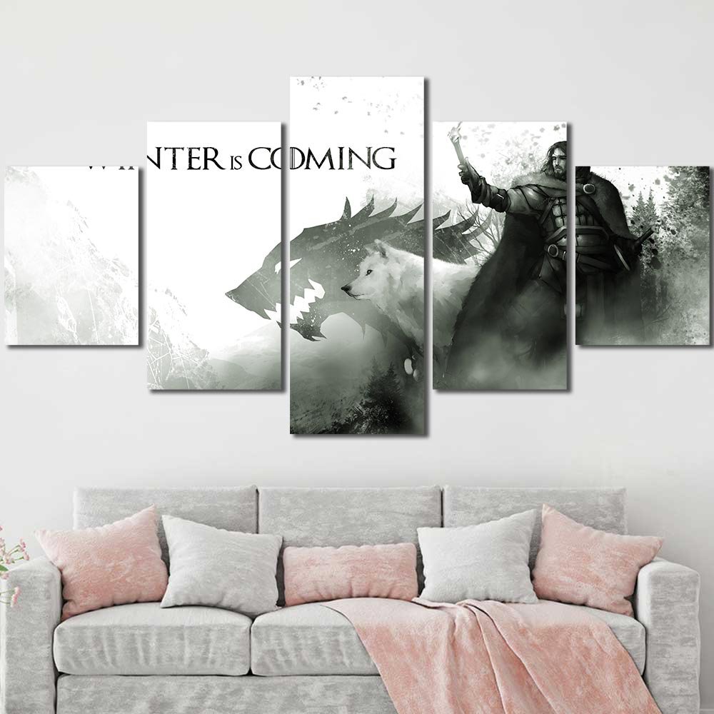 Framed Wall Decor Game Of Thrones Winter Is Coming 5pcs Diamond GT7C059