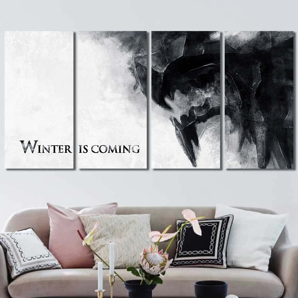 2024 Wall Decor House Stark Game Of Thrones Winter Is Coming 4pcs Regular GT7C090