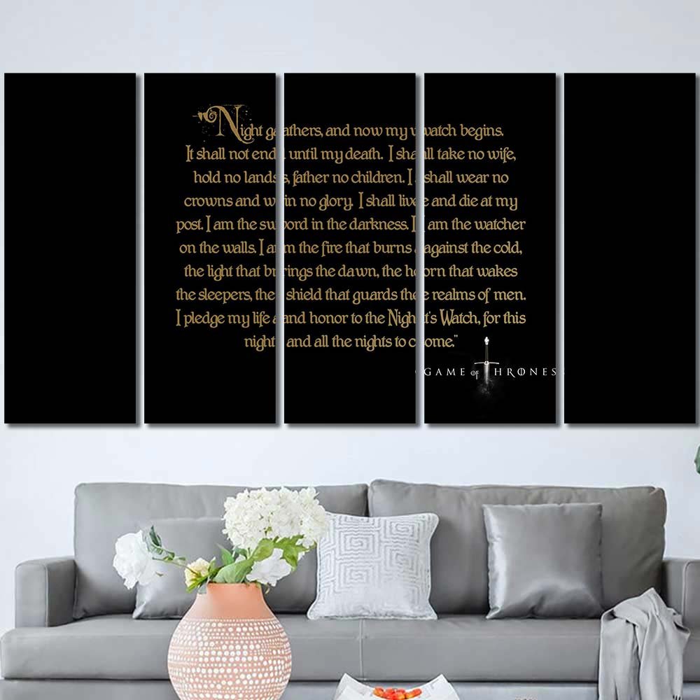 Game Of Thrones Walldecor 2023 Quote Night'S Watch 5pcs Regular GT7C137