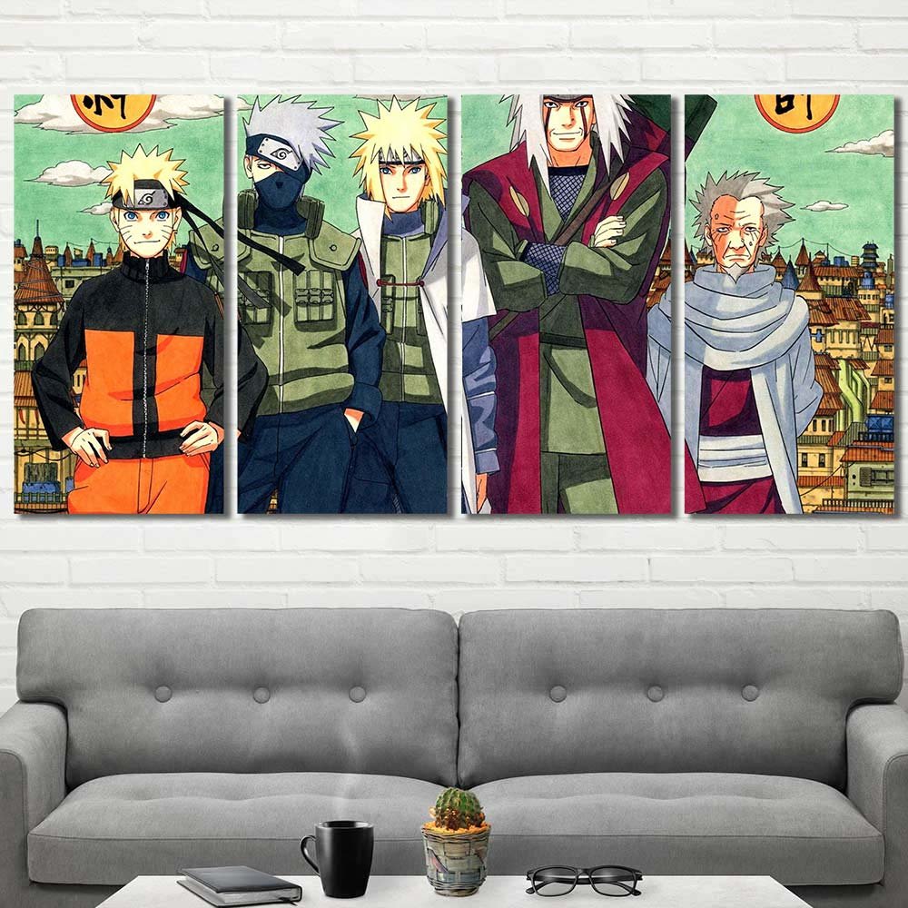 Shippuuden Restaurant Walldecor Manga Uzumaki Naruto Jiraiya Namikaze Minato 4pcs Regular NT7C045