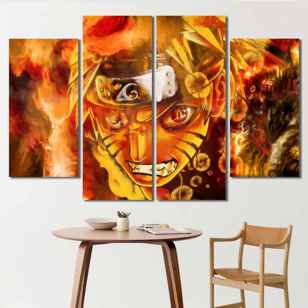 Shippuuden Walldecor Long Uzumaki Naruto Kyuubi Bubbles Fire Snyp Jinchuuriki 4pcs Diamond NT7C057