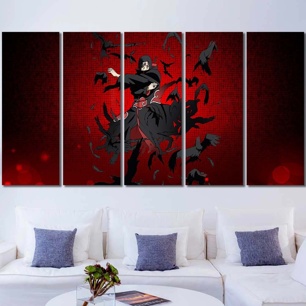 Shippuuden Horizontal Walldecor Naruto Uchiha Itachi Akatsuki Raven 5pcs Regular NT7C072