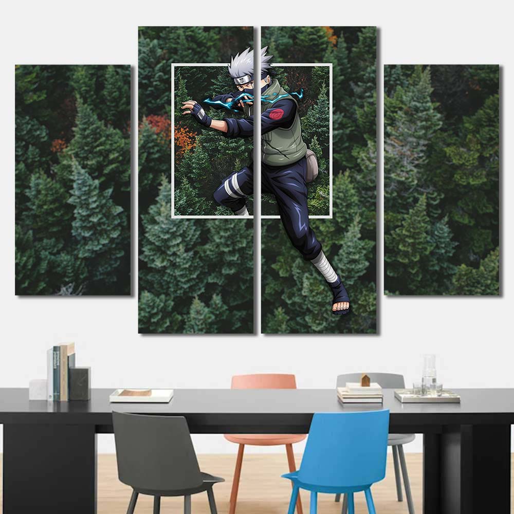 Hallway Walldecor Naruto Hatake Kakashi Nature Trees 4pcs Diamond NT7C214