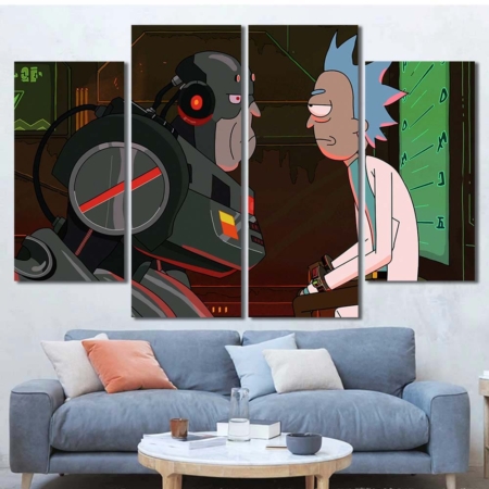 Wall Decor for blank wall Rick And Morty Swim Cartoon Sanchez 4pcs Diamond RM7C019