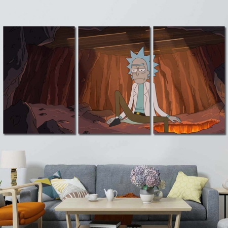 Walldecor 4 Pieces Rick And Morty Swim Cartoon Sanchez 3pcs Regular RM7C033