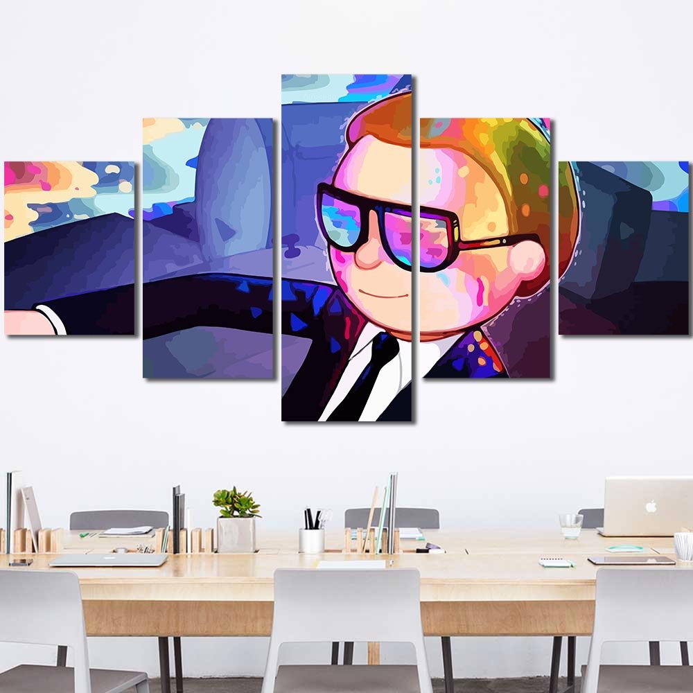 Room Walldecor Rick And Morty Vector Graphics Car Rainbows Run 5pcs Diamond RM7C040