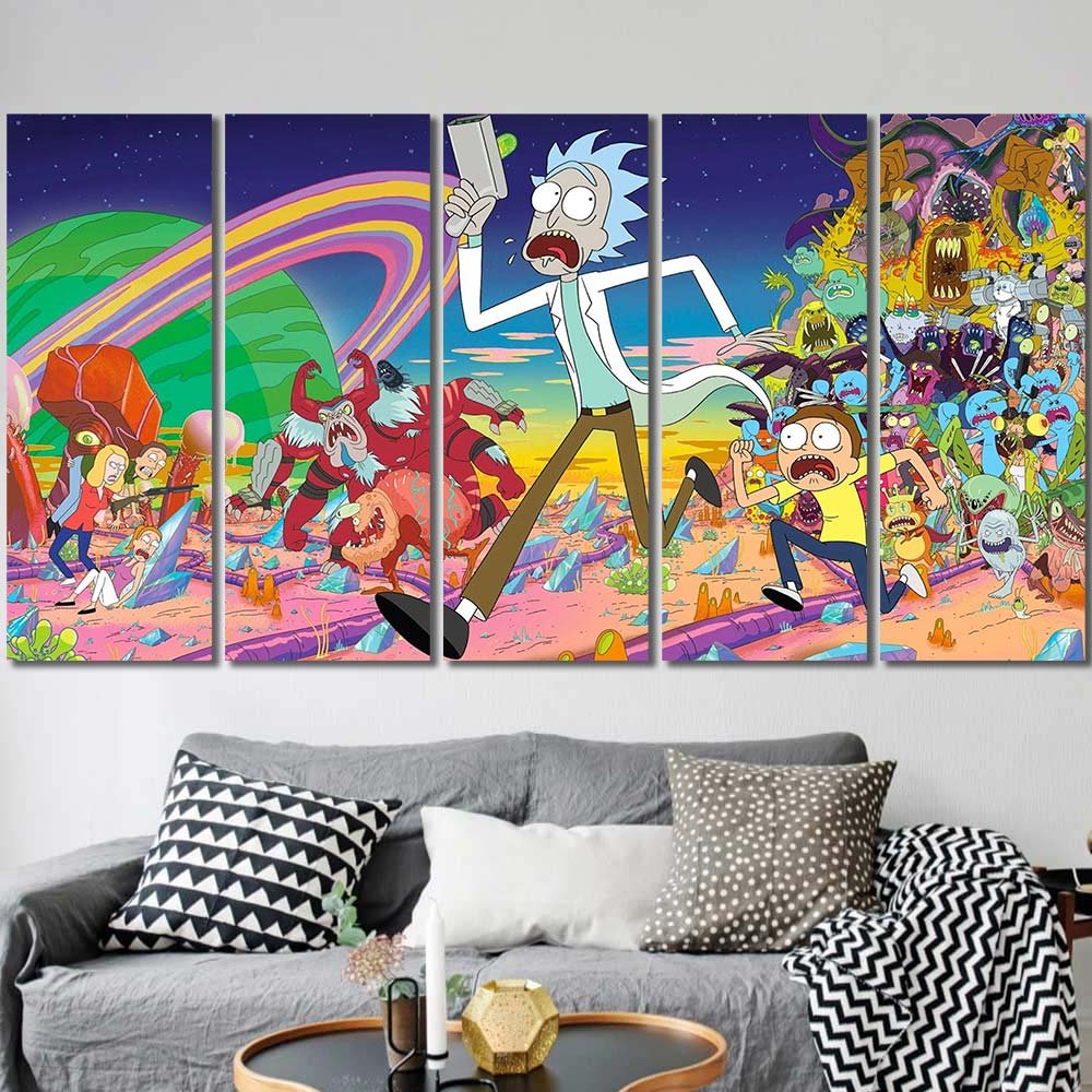 Walldecor Above Tv Swim Rick Sanchez Morty 5pcs Regular RM7C057