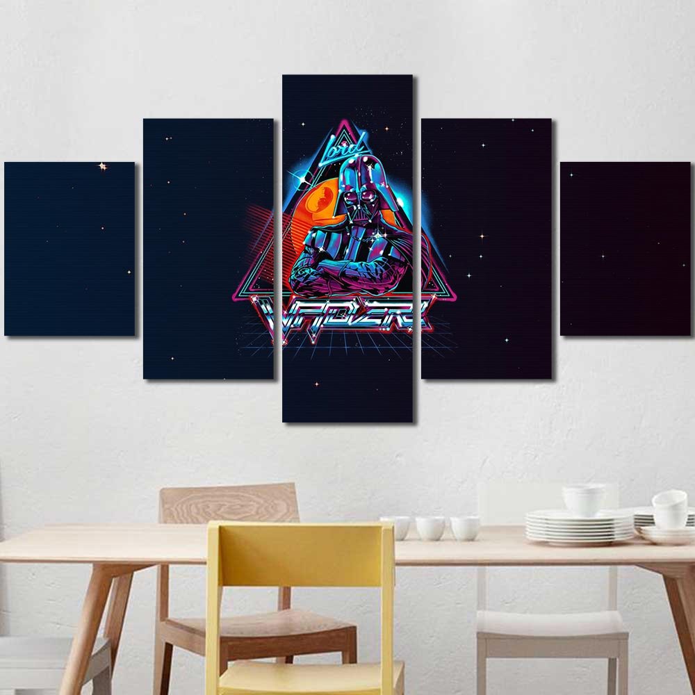 Darth Vader Walldecor Personaized Neon Synthwave Star Wars Villains 5pcs Diamond SW7C037