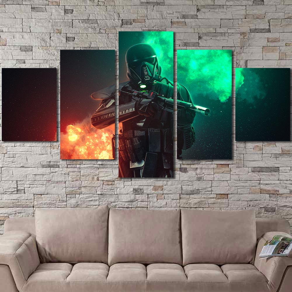 Stormtrooper Layout Walldecor Benjamin Van Valen Imperial Blaster Explosion Armor Helmet Star Wars 5pcs Diamond SW7C142