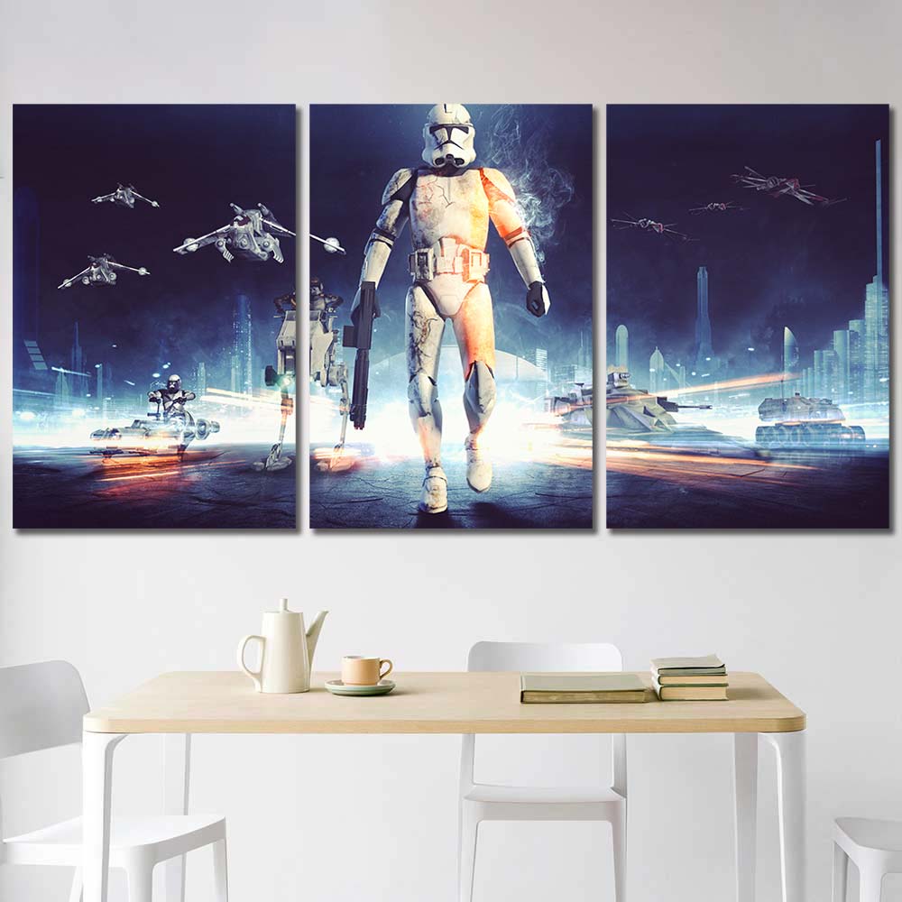 Star Wars Paintings Walldecor Battlefront Soldier Clone Trooper Weapon 3pcs Regular SW7C157