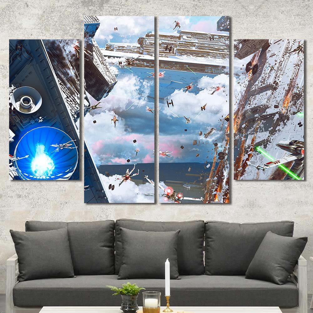 X-Wing Gaming Walldecor Imperial Forces Tie Fighter Star Destroyer Rebel Alliance Millennium Falcon 4pcs Diamond SW7C161