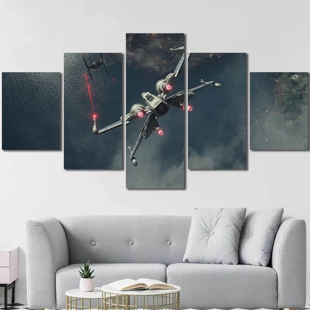 X-Wing Walldecor Paintings Star Wars The Force Awakens Tie Fighter 5pcs Diamond SW7C166