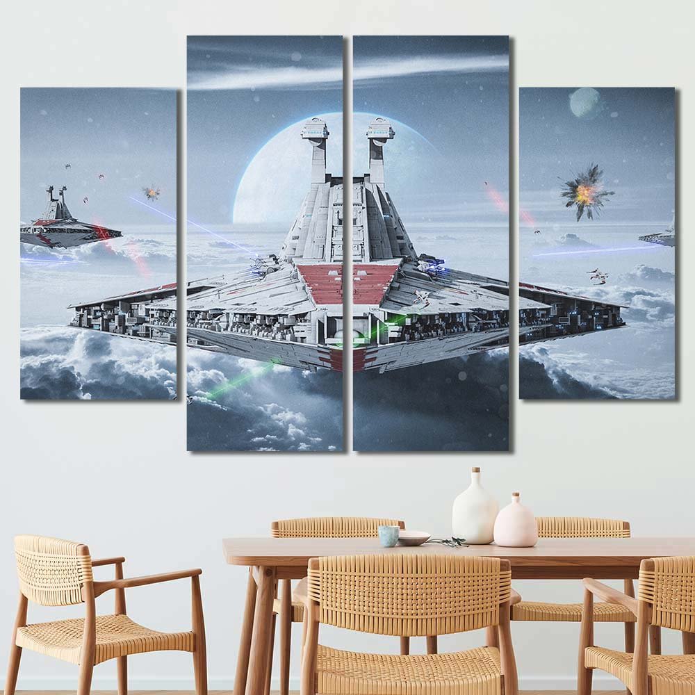 Walldecor Print Artstation Star Wars Destroyer Venator 4pcs Diamond SW7C304