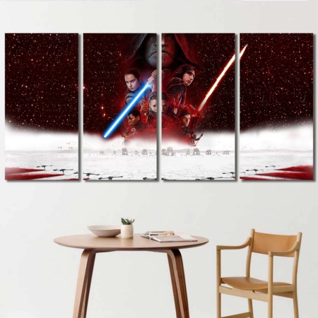 Walldecor Kids Star Wars The Last Jedi Rey Luke Skywalker Leia Organa Kylo Ren 4pcs Regular SW7C339