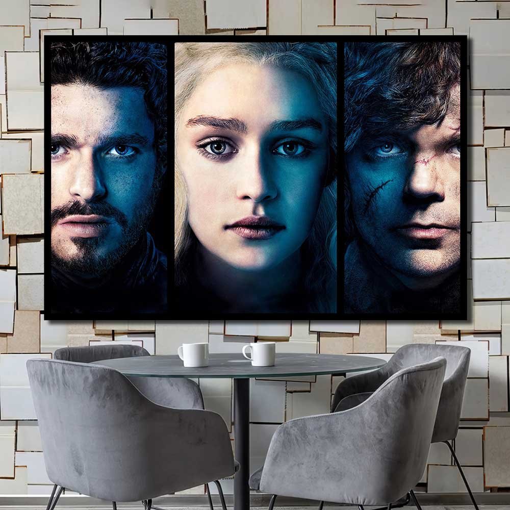 Wall Decor Over Couch Game Of Thrones Robb Stark Daenerys Targaryen Tyrion Lannister 1pcs OuterFrame GT7C082