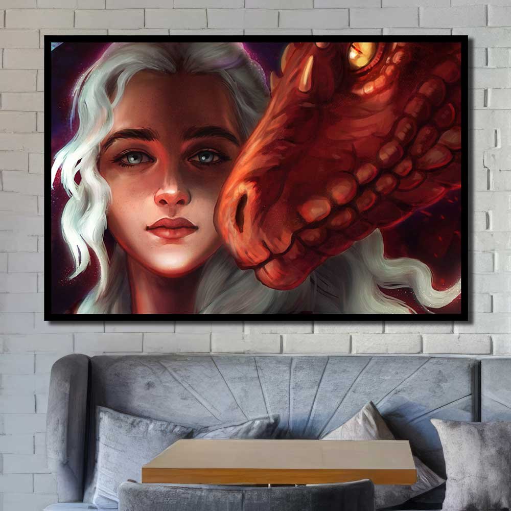 Wall Decor Best Selling Daenerys Targaryen Dragon Game Of Thrones 1pcs OuterFrame GT7C119