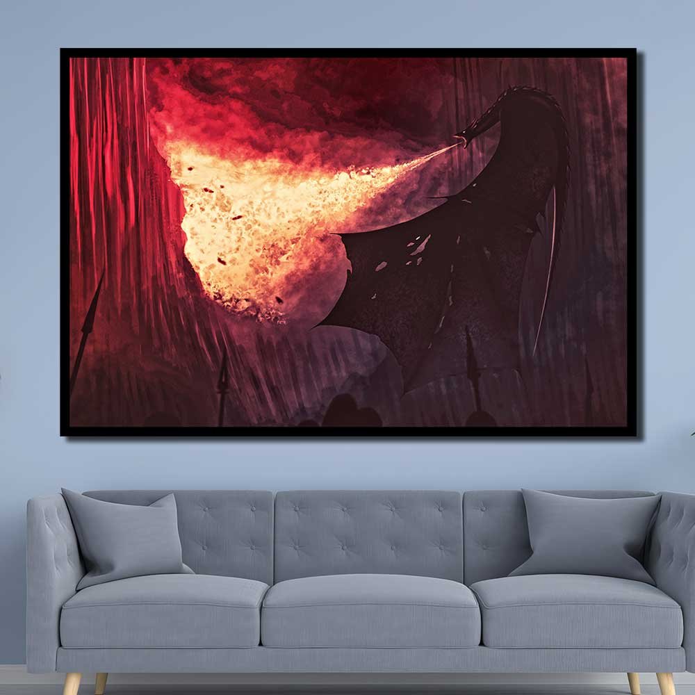 Amazon Walldecor Dragon Night Song Of Ice And Fire Game Of Thrones 1pcs OuterFrame GT7C128