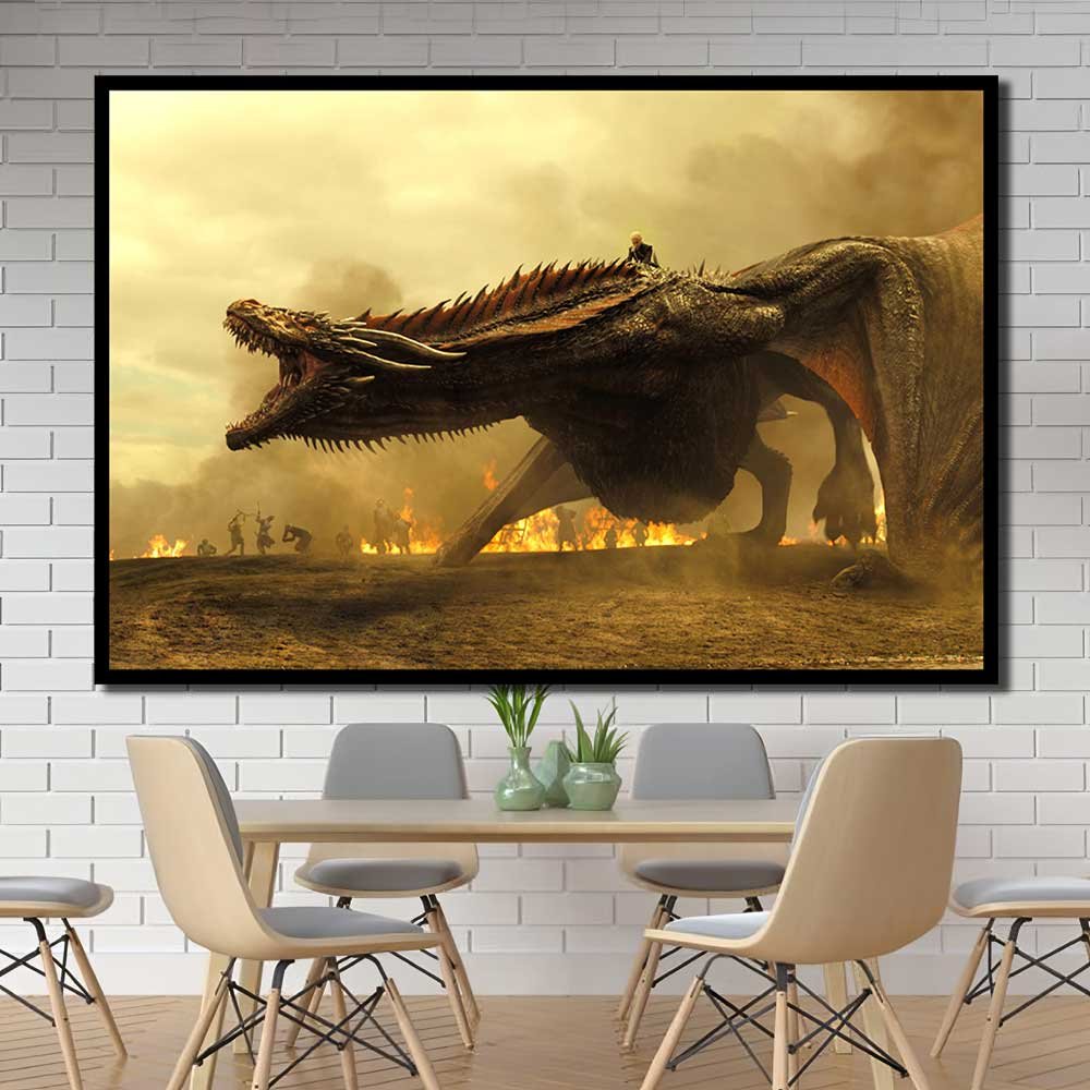 Targaryen Walldecor Game Of Thrones Dragon House Daenerys Song Of Ice And Fire 1pcs OuterFrame GT7C193