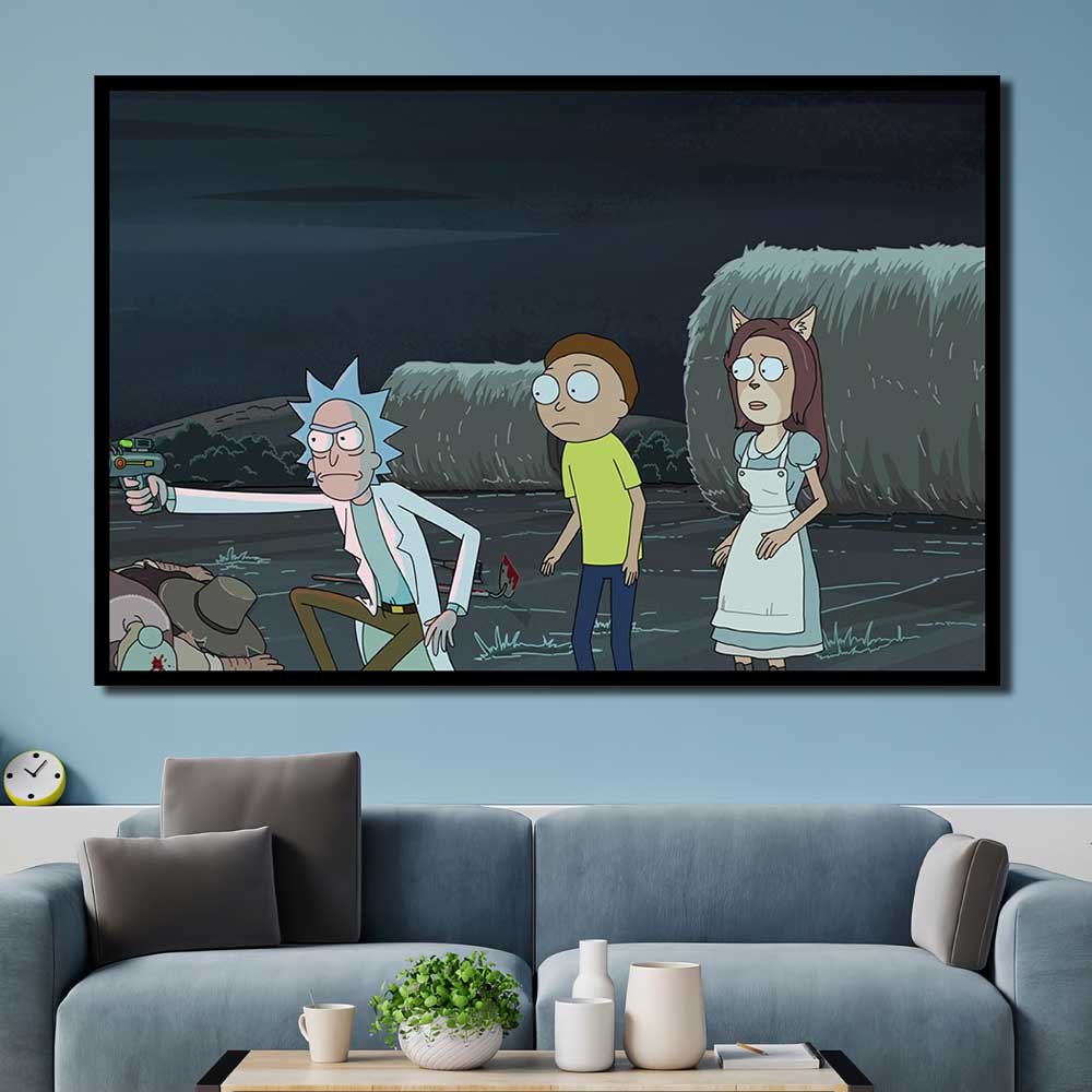 Walldecor For Bedroom Rick And Morty Swim CartoonSanchez Smith 1pcs OuterFrame RM7C017