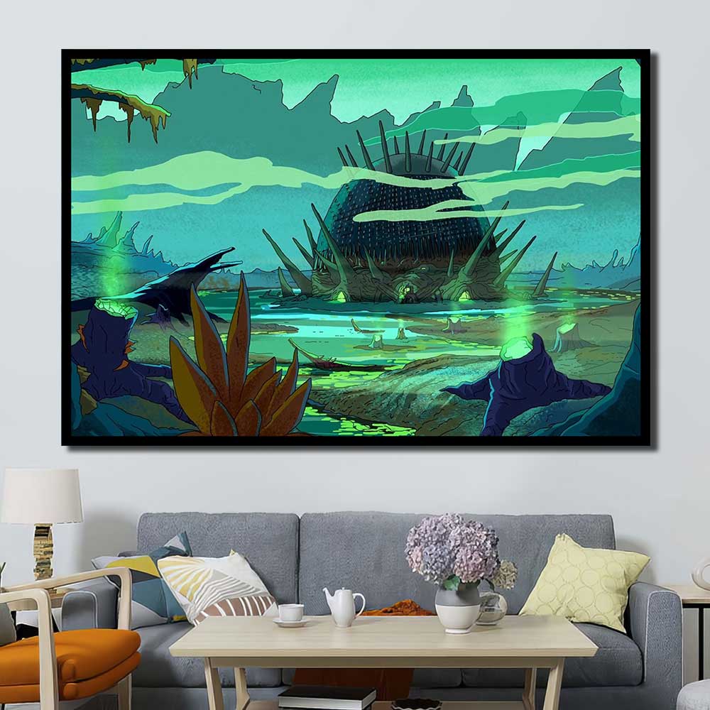 Walldecor Large Rick And Morty Cartoon 1pcs OuterFrame RM7C028