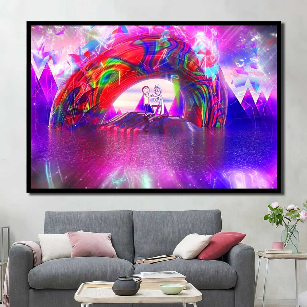 Wall Decor Custom Rick And Morty Adult Swim Psychedelic 1pcs OuterFrame RM7C085