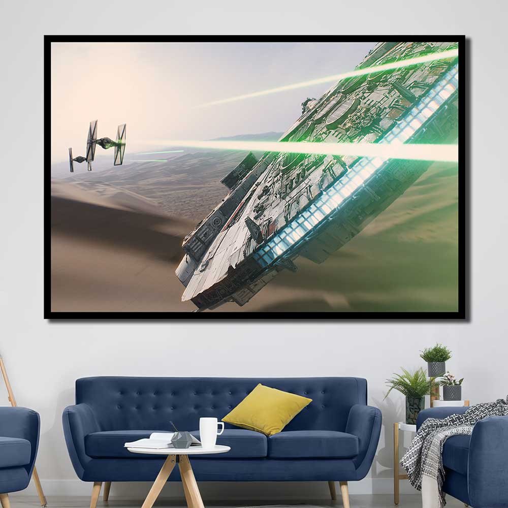 Star Wars 5Pcs Walldecor Ships Millennium Falcon Tie Fighter The Force Awakens 1pcs OuterFrame SW7C027