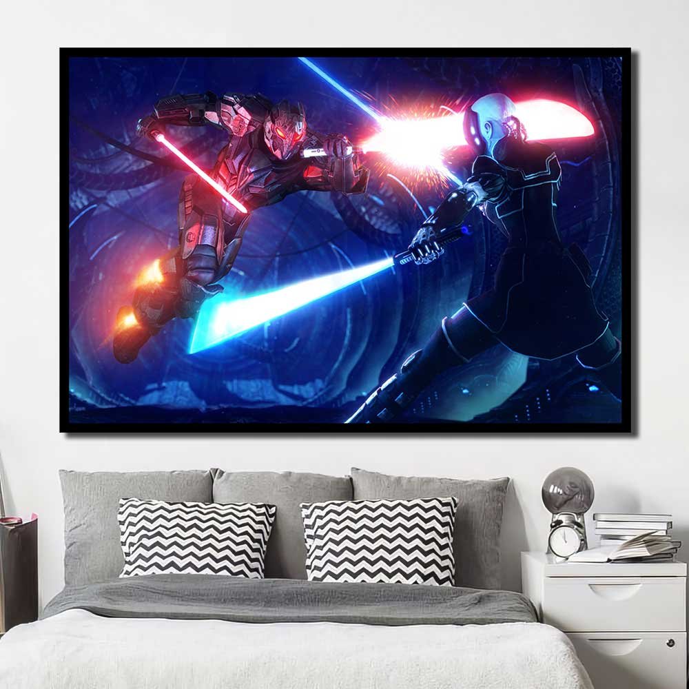 Lightsaber Xlarge Walldecor Star Wars Jedi Sith Battle Eyes Mask 1pcs OuterFrame SW7C054