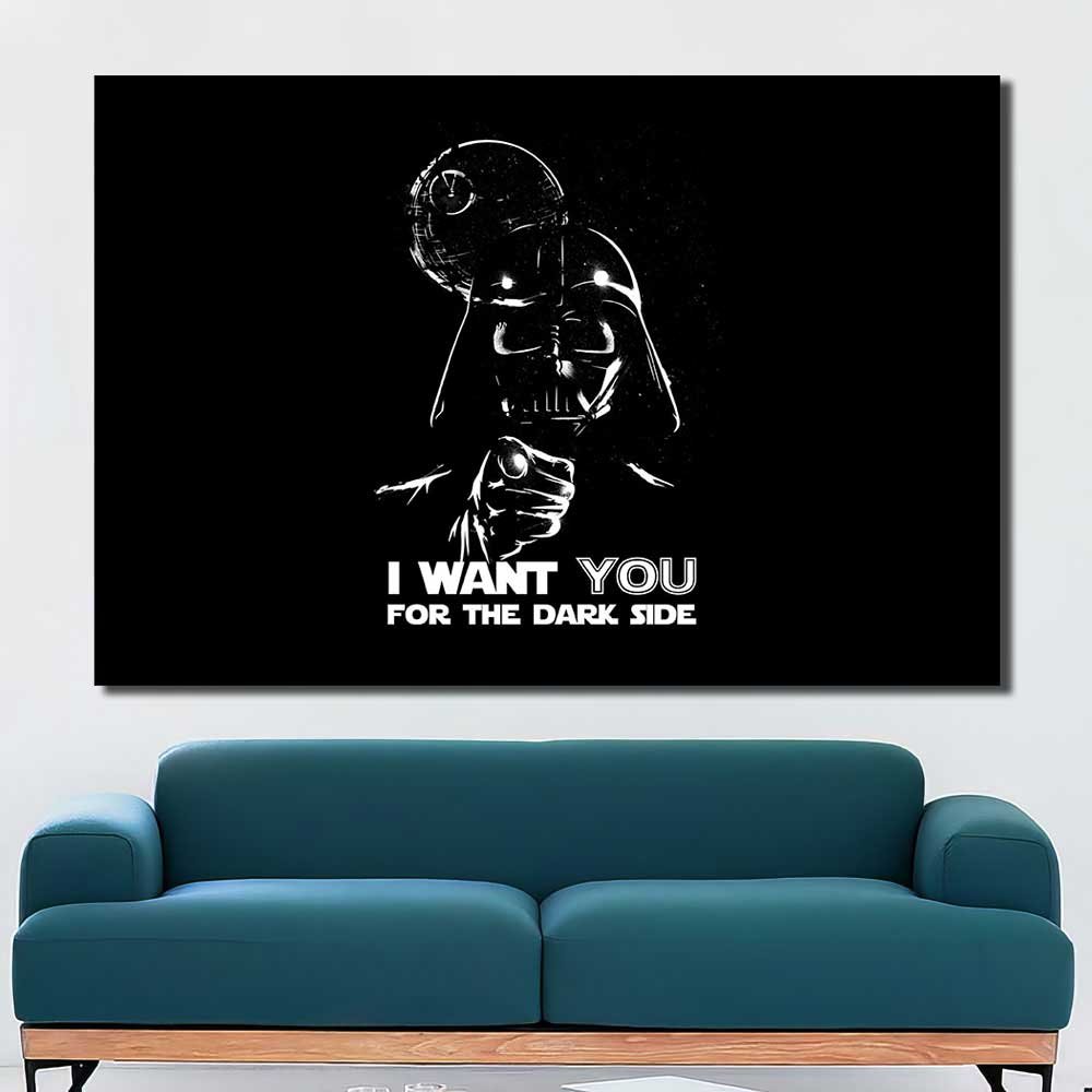 Darth Vader Big Walldecor Star Wars Monochrome Sith Villains Death 1pcs OuterFrame SW7C254