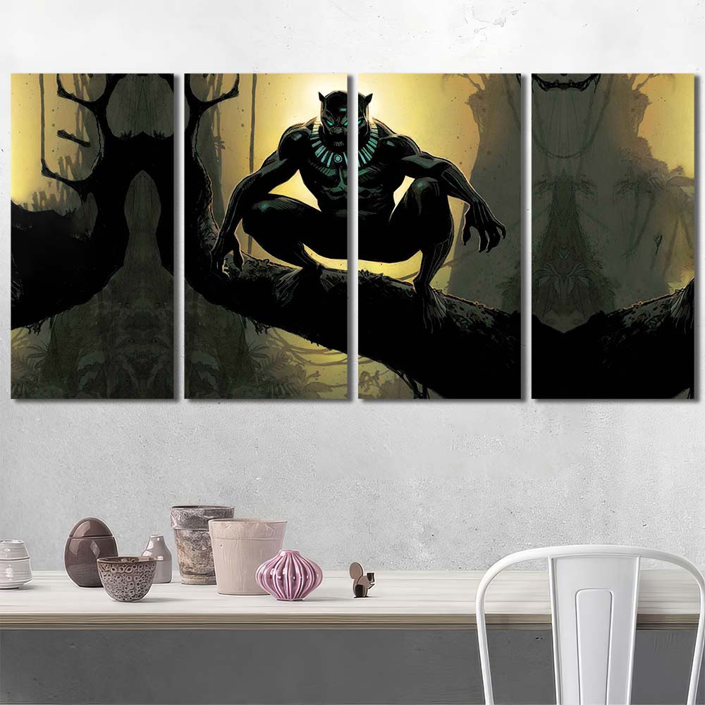 Printed Canvas Maverl Movie Super Hero Panther MV145