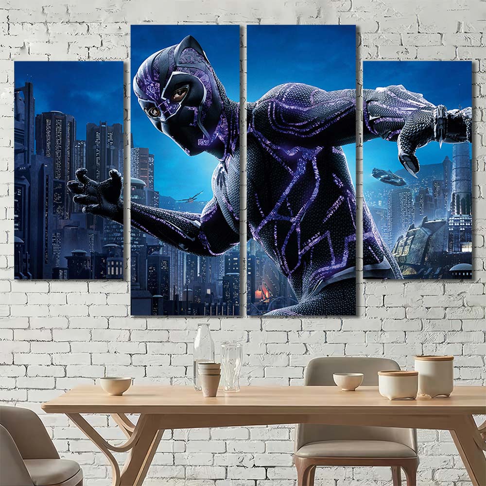 Framed Panels on Canvas Maverl Movie Super Hero Panther MV147
