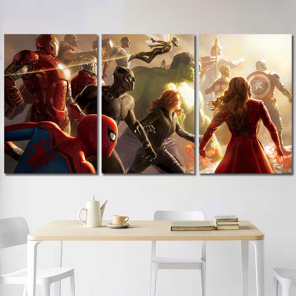 HD Printed Picture with Frame Maverl Movie Super Hero Avengers MV45