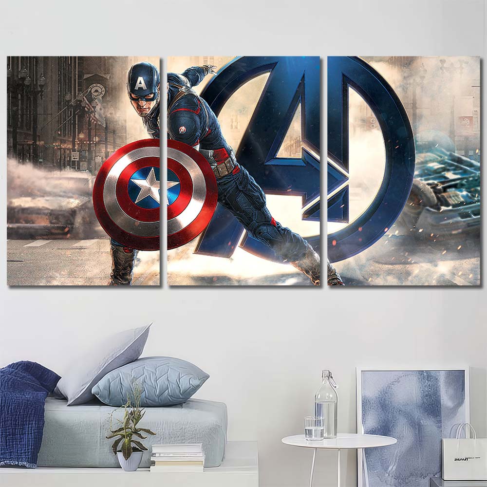 Framed Canvas Wall Art Maverl Movie Super Hero CaptainAmerica MV82