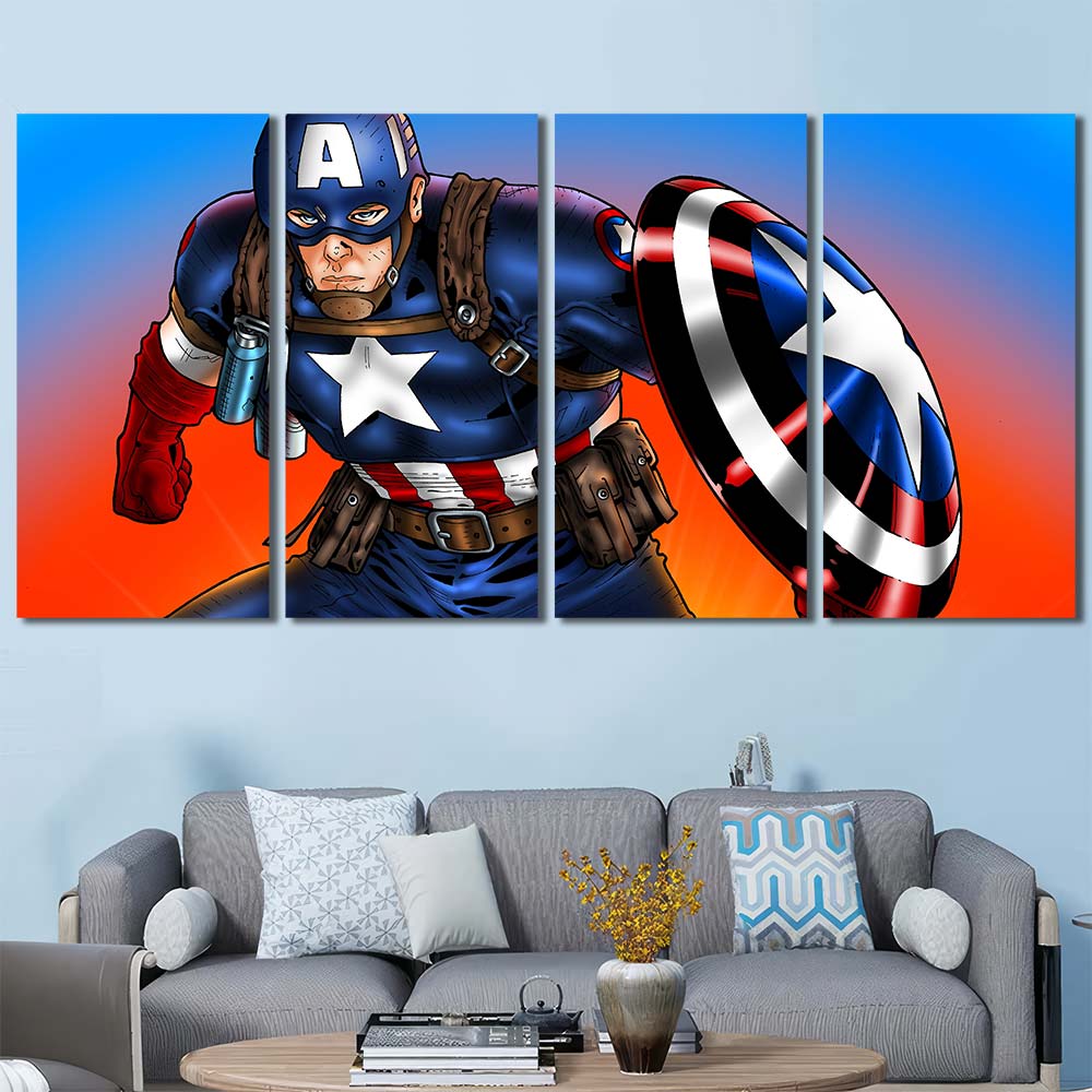 Printed Canvas Maverl Movie Super Hero CaptainAmerica MV92